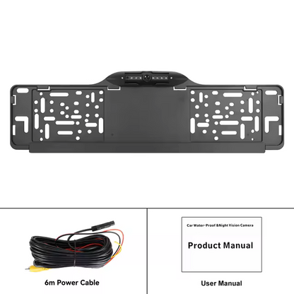 Caméra de recul sur support de plaque d'immatriculation